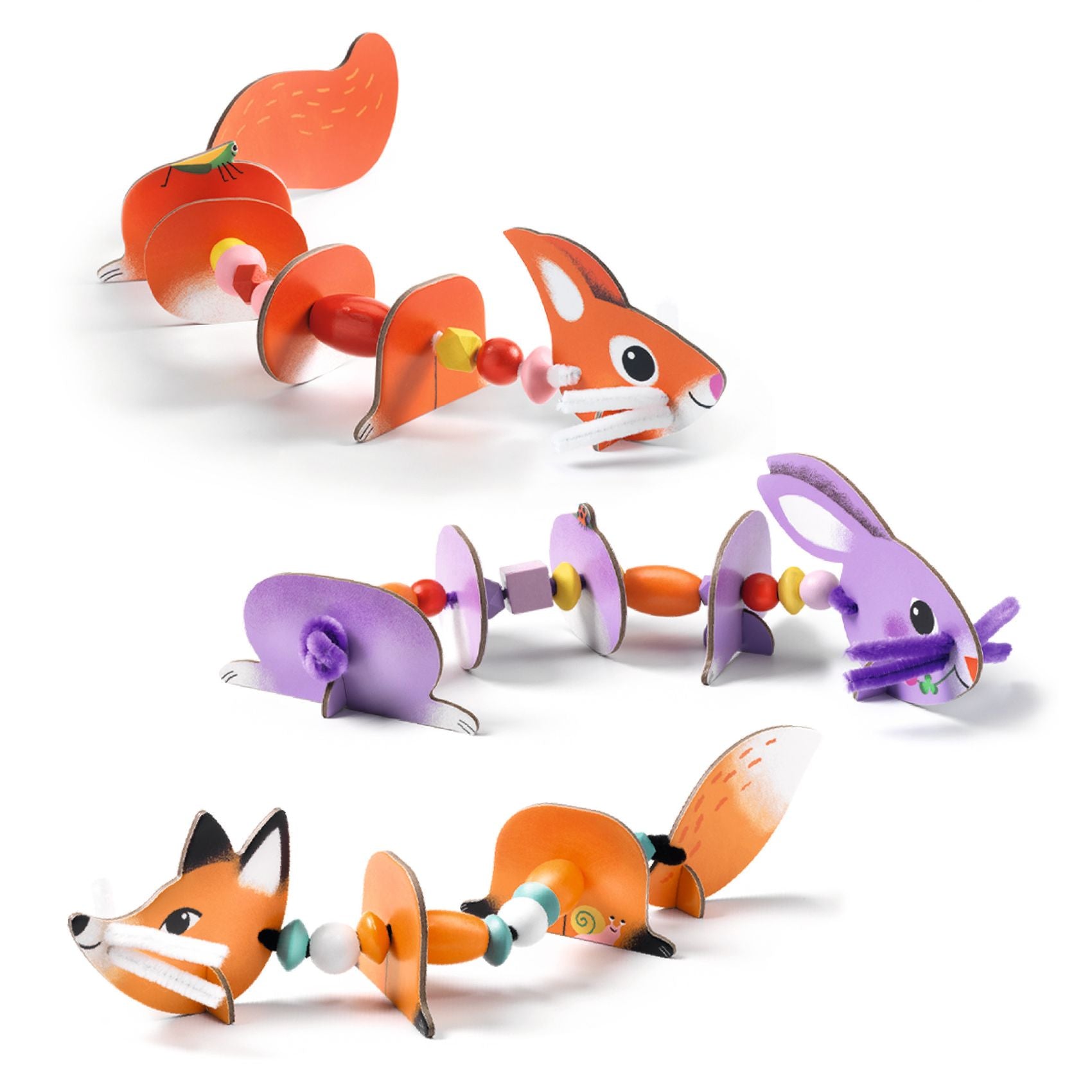 Djeco Zestaw artystyczny nawlekanki zwierzątka