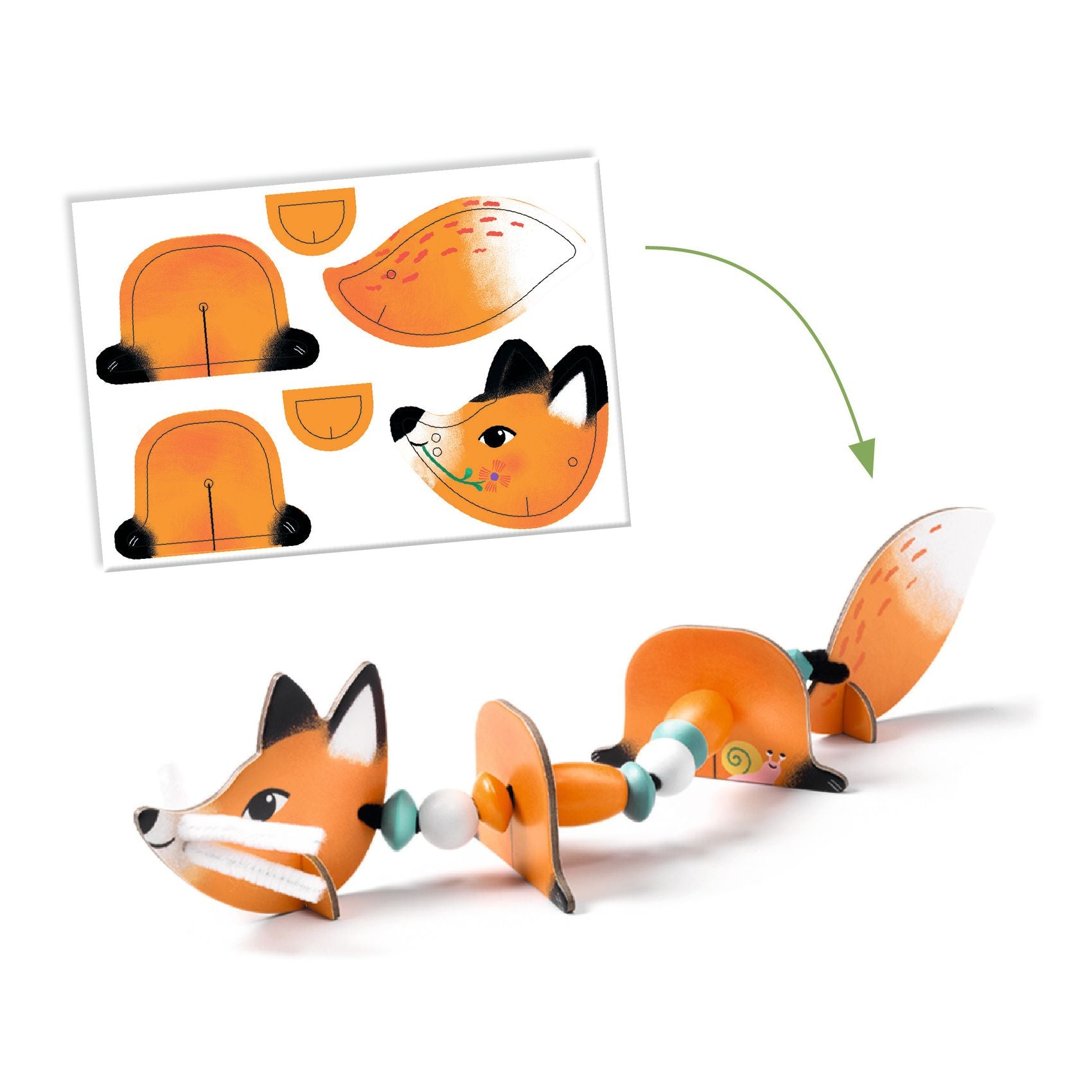 Djeco Zestaw artystyczny nawlekanki zwierzątka