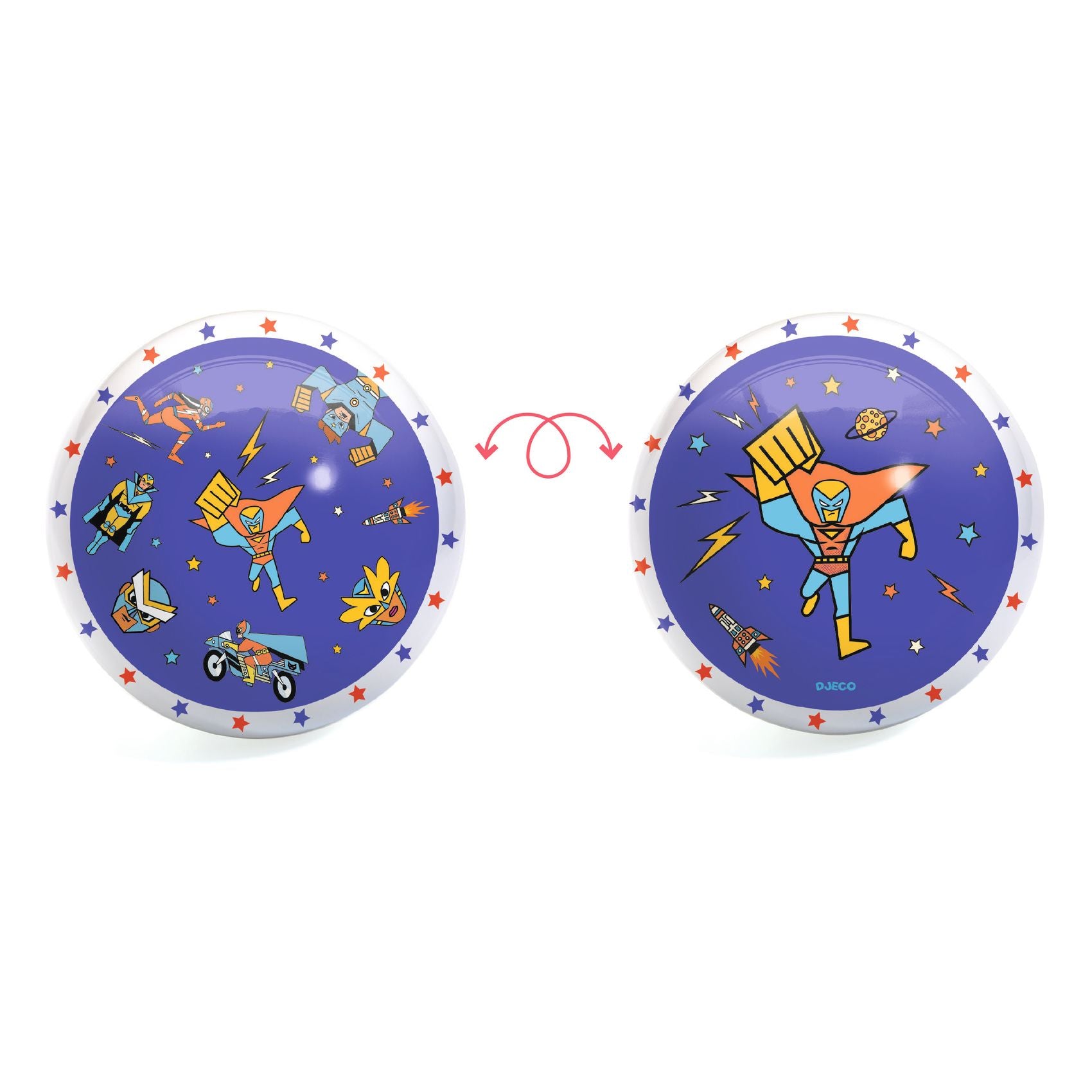 Djeco Piłka gumowa dla dzieci Superbohater 22cm