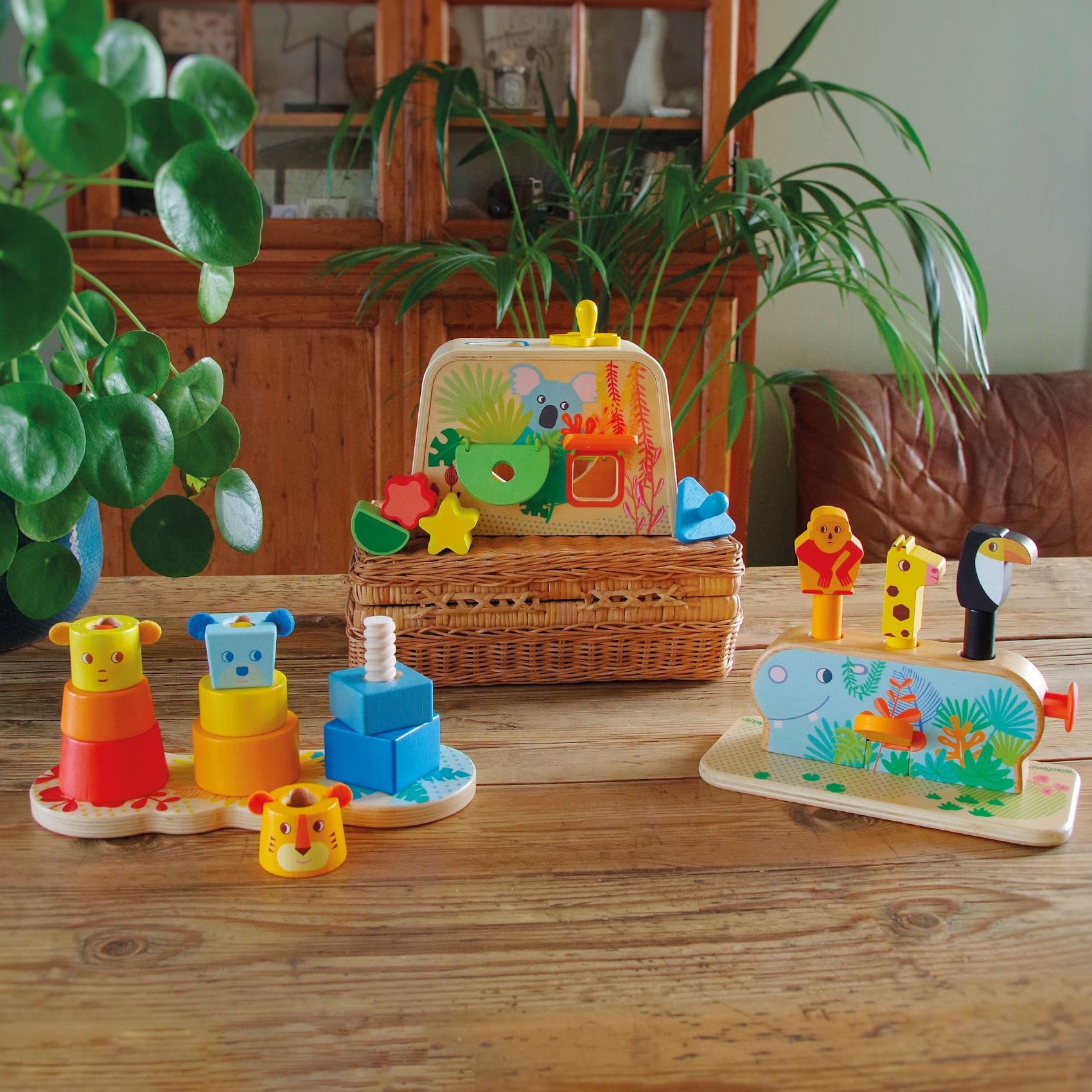 Djeco Drewniana układanka zwierzątka Multi Stack