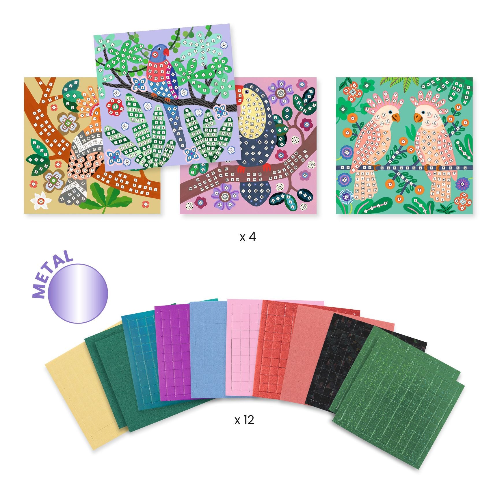 Djeco Zestaw artystyczny do tworzenia mozaik dla dzieci Ptaszki