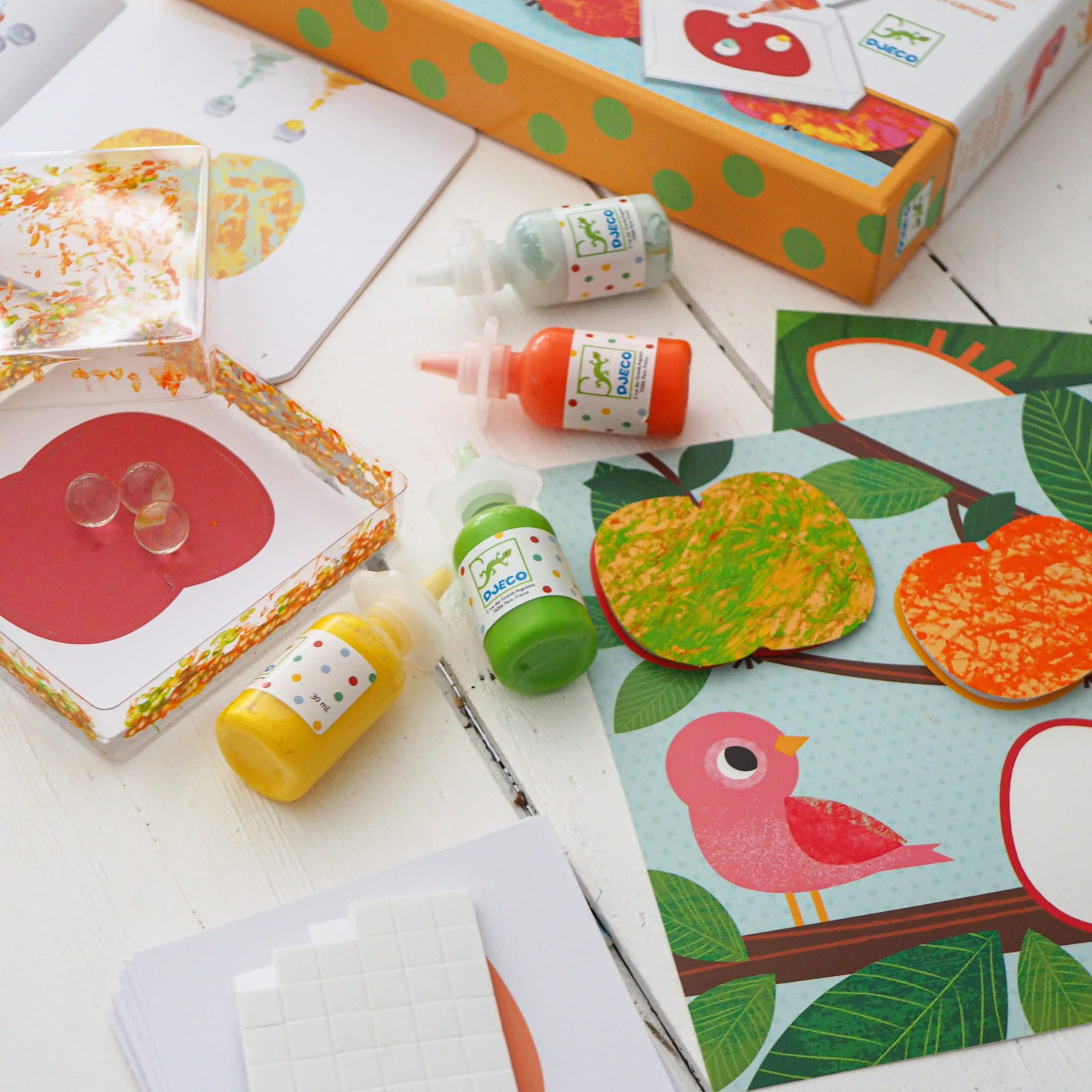 Djeco Zestaw artystyczny do malowania szklanymi kulkami Natura