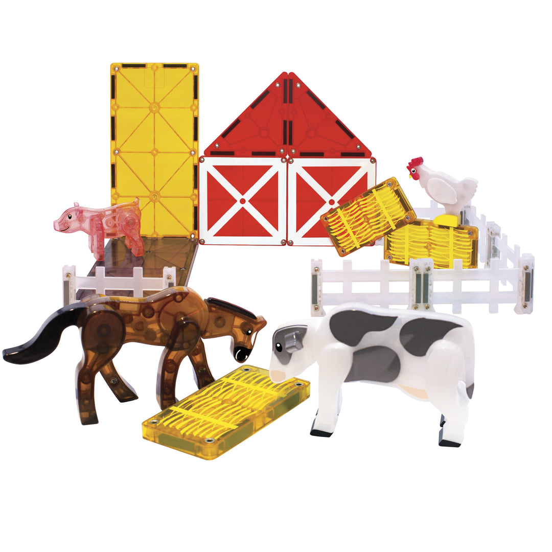 Magna Tiles Klocki Magnetyczne dla dzieci Farm Animals 25 elementów