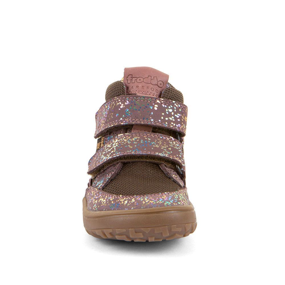 Froddo Buty barefoot dla dzieci za kostkę Tex Autumn Glitter Pink