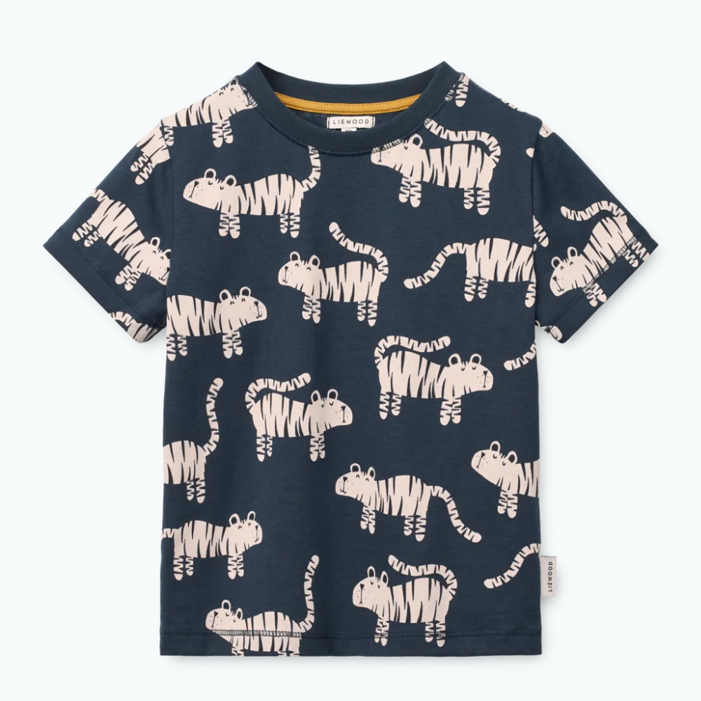 Liewood Koszulka Francis Printed SS Tiger / Classic navy