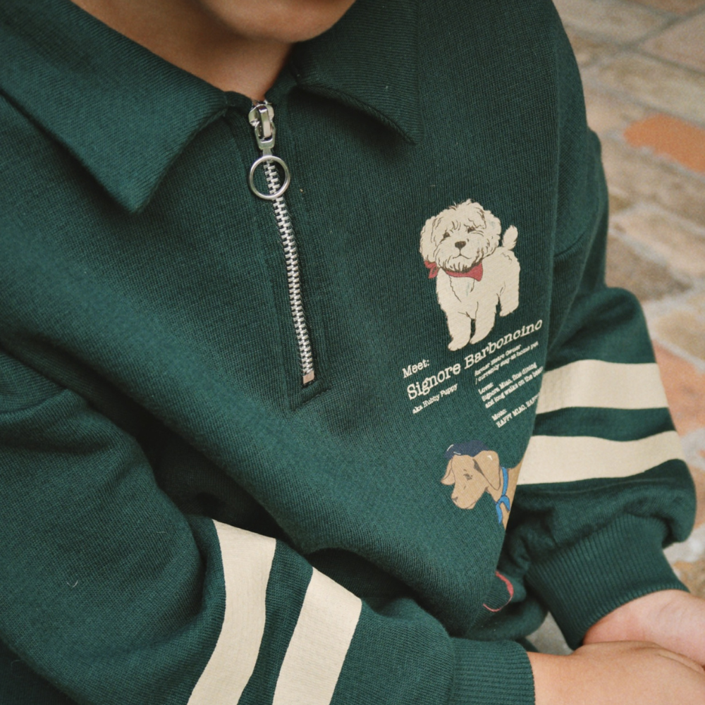 Konges Slojd Bluza dziecięca z kołnierzykiem Doggy Pine Grove