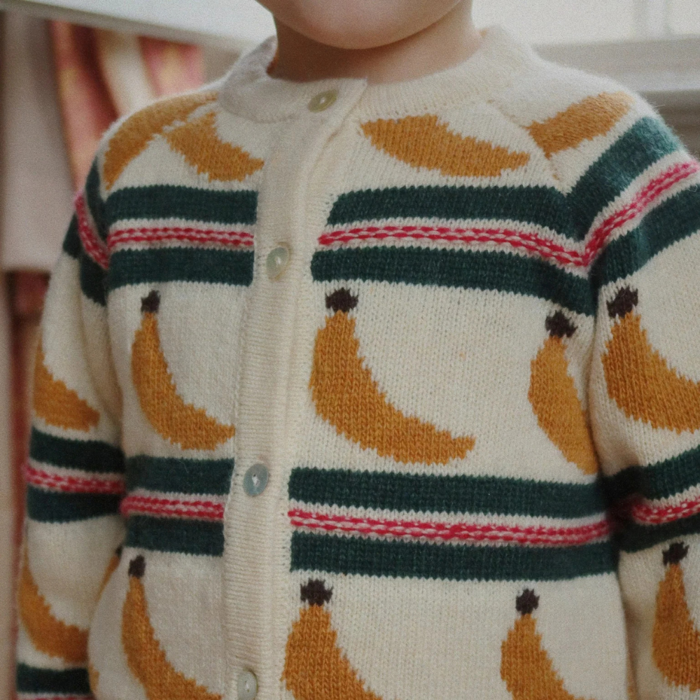 Konges Slojd Sweterek dziecięcy wełniany Billi Knit Banana