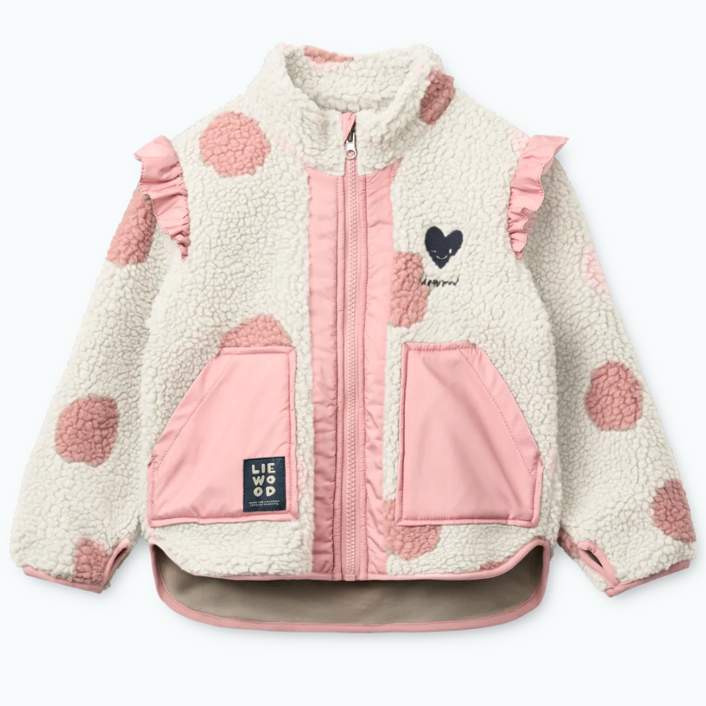 Liewood Kurtka dziecięca Noam Spot dot Sandy / Rose blush mix