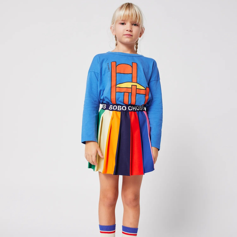 Bobo Choses Plisowana spódnica dla dziewczynki Color Block