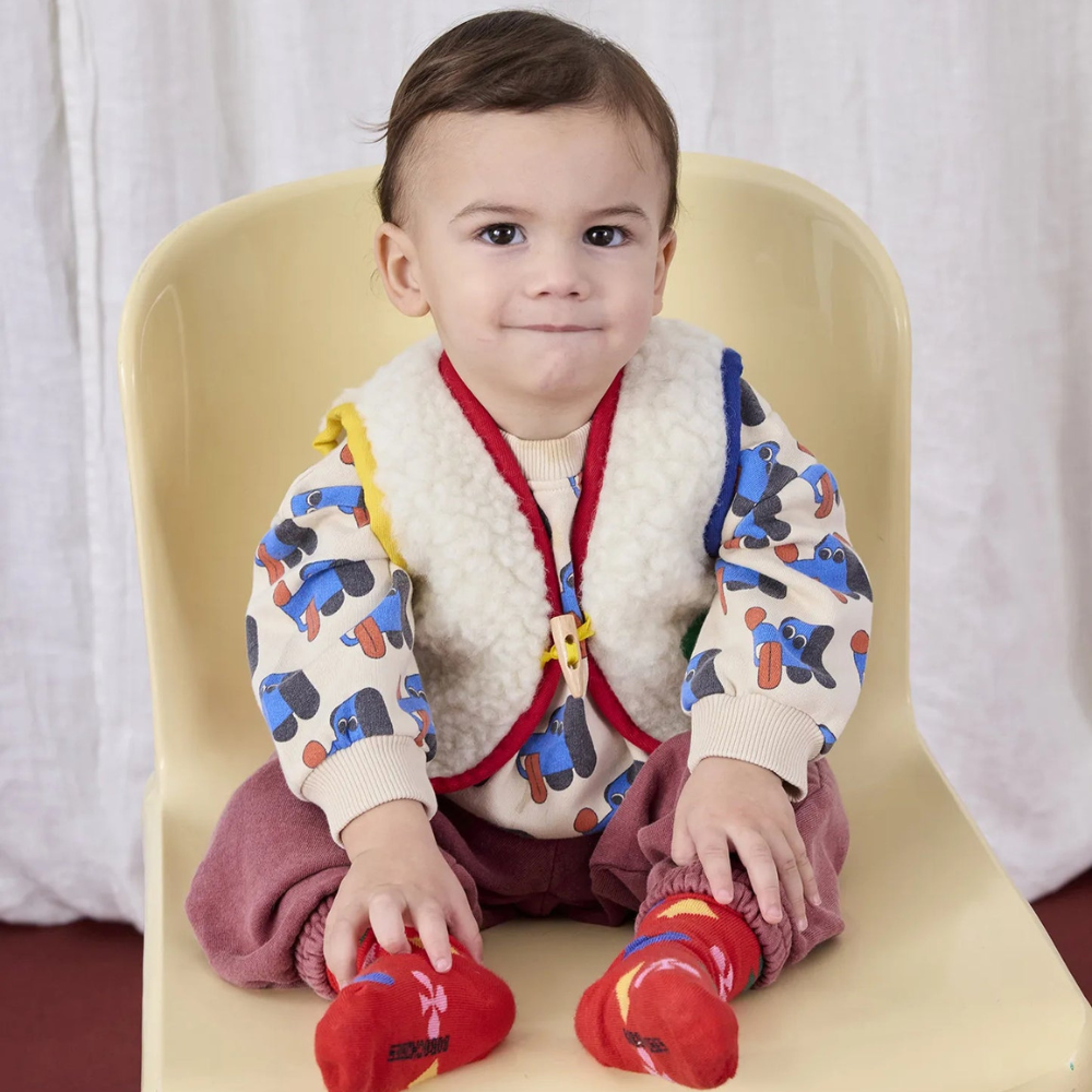 Bobo Choses Bluza dla dzieci Doggy Mate All Over Offwhite