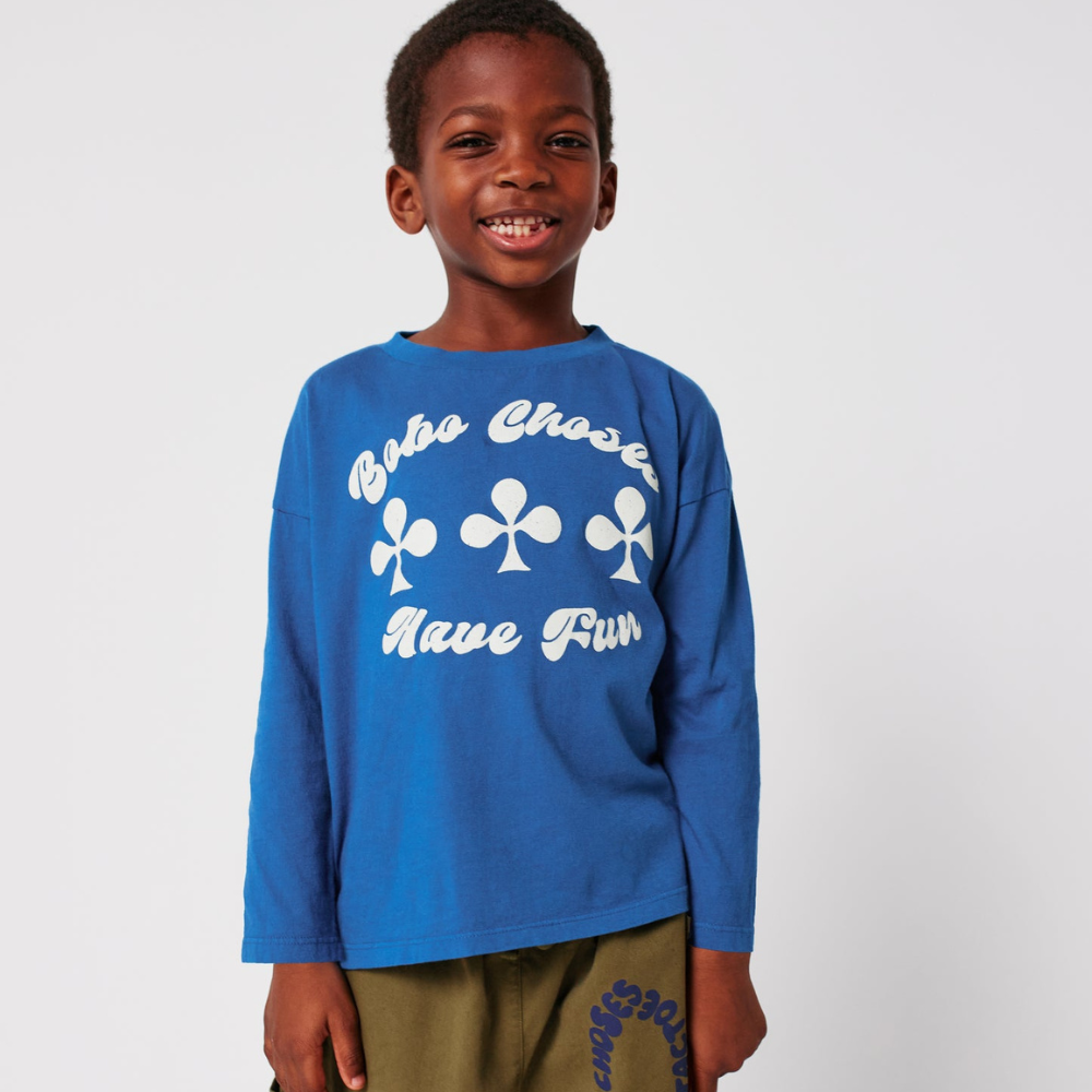 Bobo Choses Koszulka dla dzieci z długim rękawem Have Fun Blue