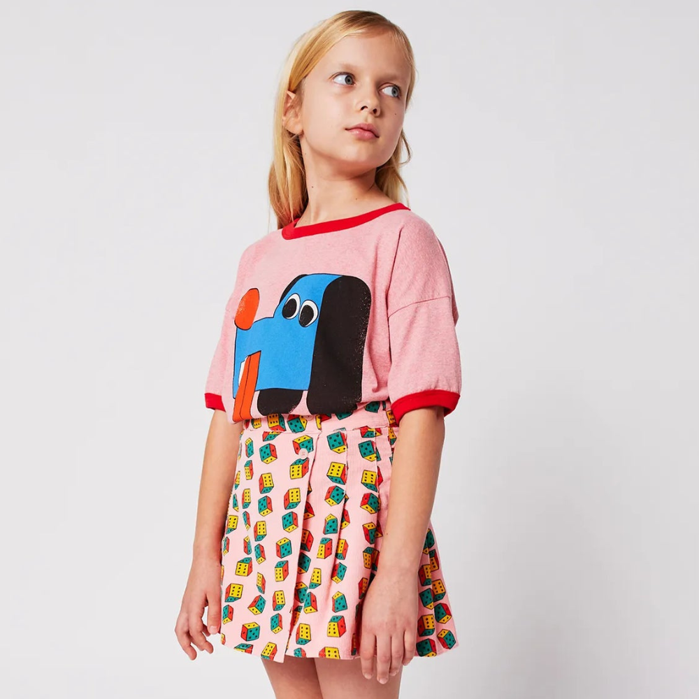 Bobo Choses Sztruksowa spódniczka mini Dices all over Pink