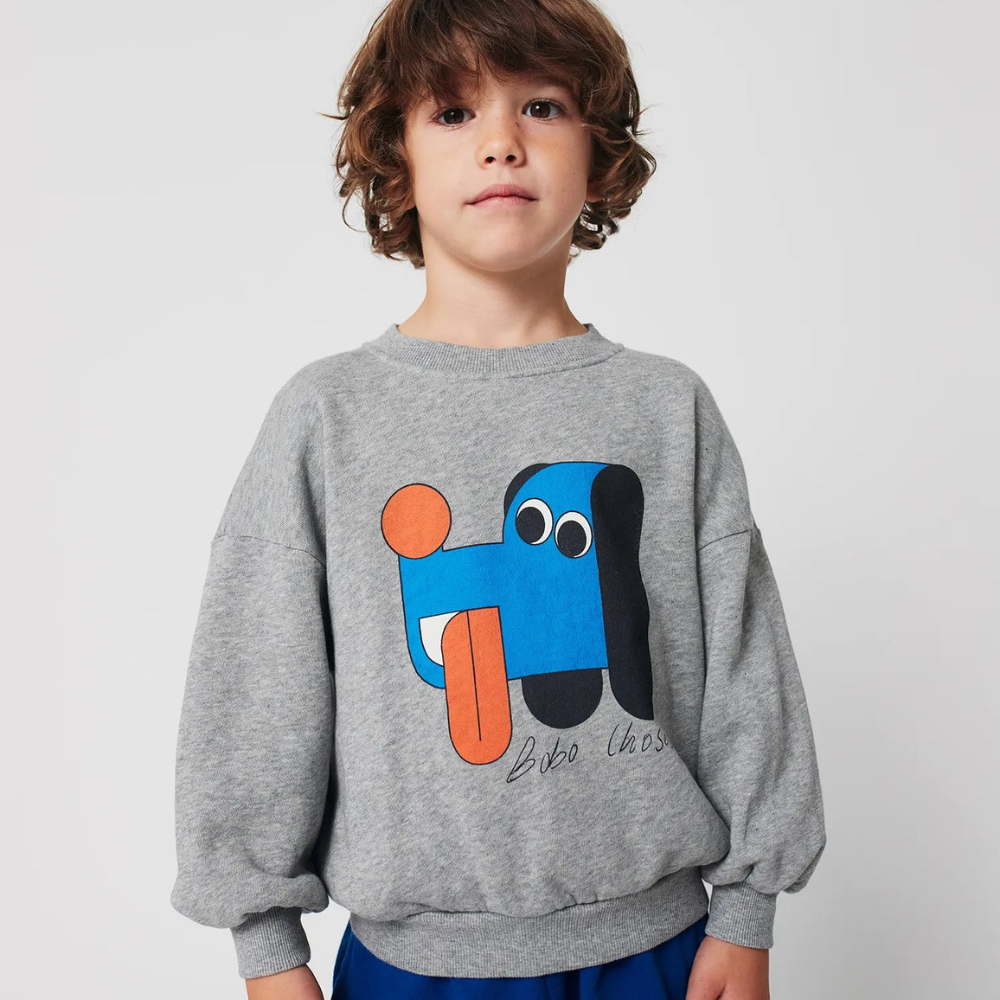 Bobo Choses Bluza dziecięca Doggy Mate Heather Grey