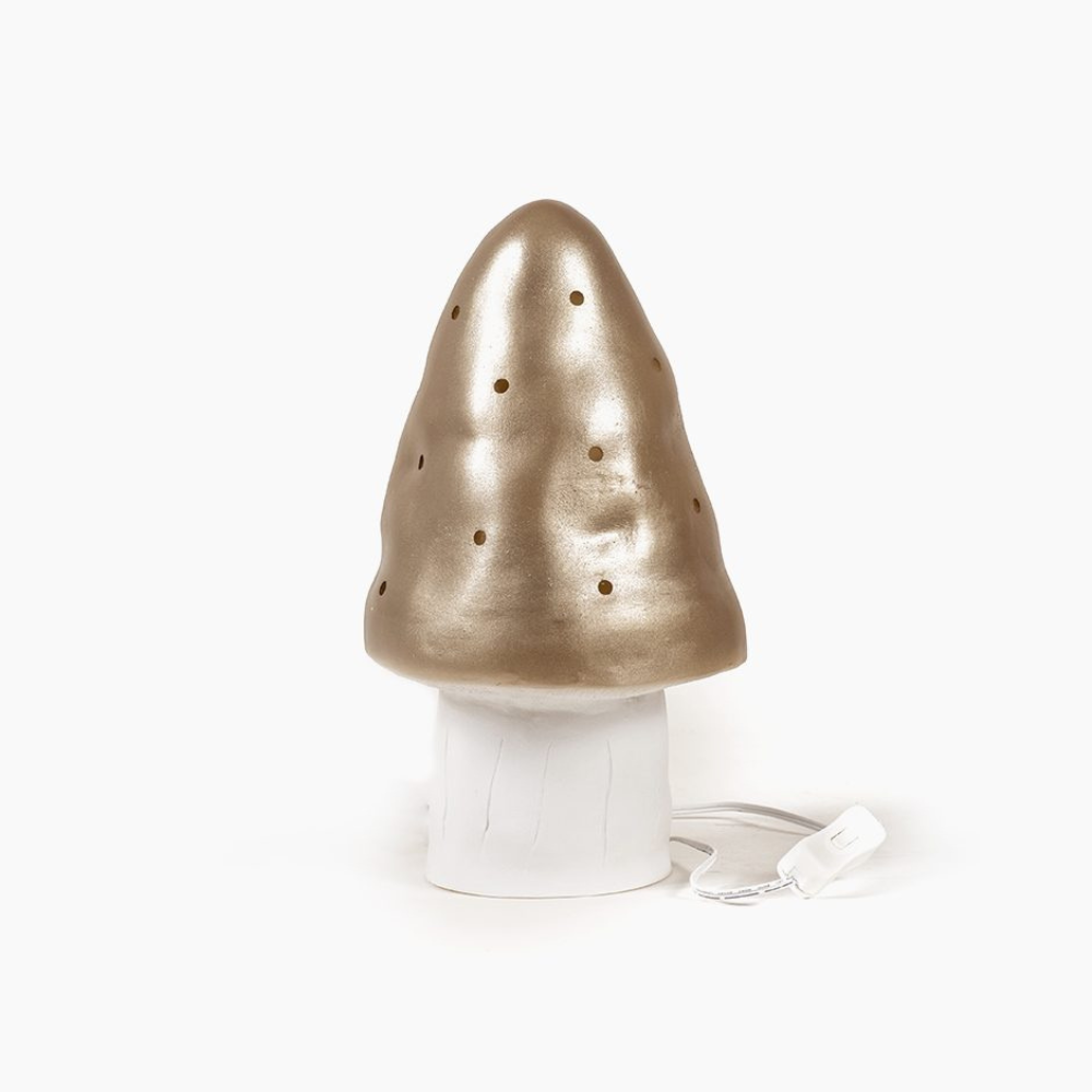 Minikane Lampka nocna w kształcie grzybka Złotobrązowa
