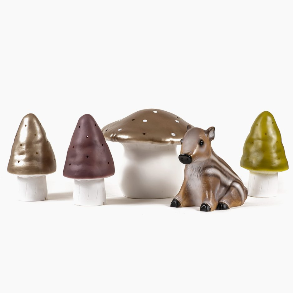 Minikane Lampka nocna w kształcie grzybka ciemny róż