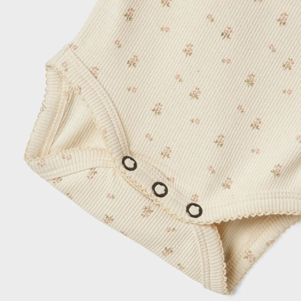 Lil’ Atelier Body niemowlęce dla dziewczynki slim Turtledove Flower NBFGAGO