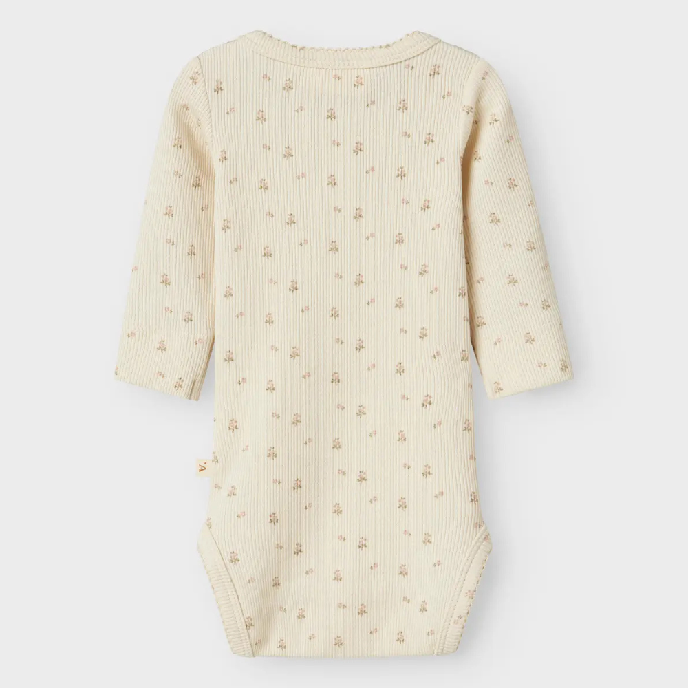 Lil’ Atelier Body niemowlęce dla dziewczynki slim Turtledove Flower NBFGAGO