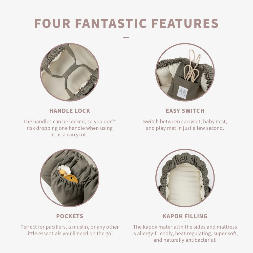 Sebra Kokon niemowlęcy 3w1 Dark Olive