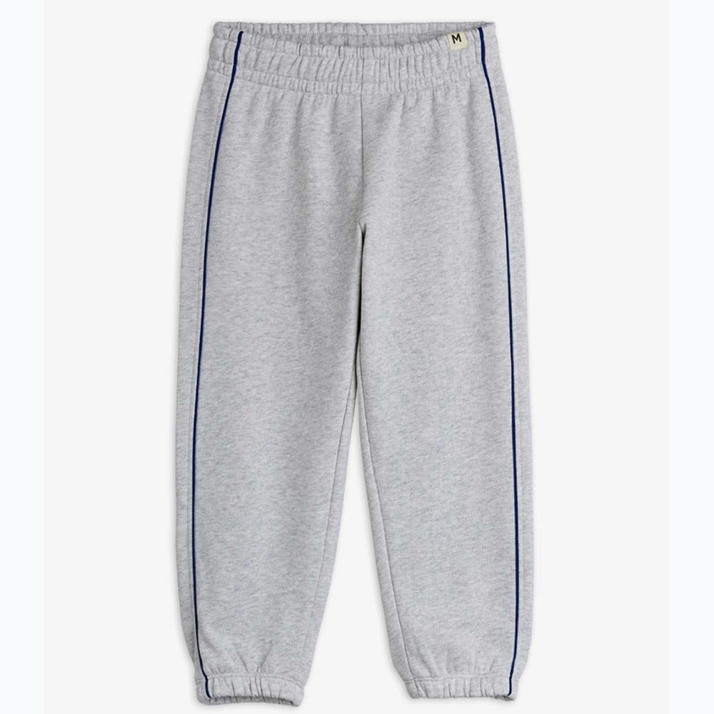 Mini Rodini  dziecięce spodnie dresowe z lamówką Grey Melange