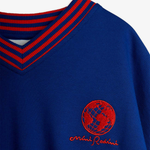 Mini Rodini bluza dziecięca Striped rib earth emb Blue