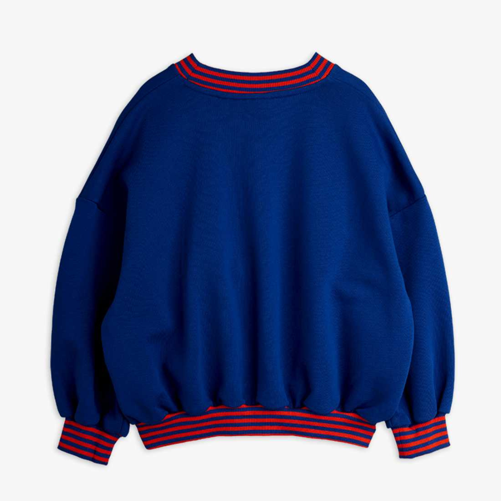 Mini Rodini bluza dziecięca Striped rib earth emb Blue