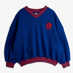 Mini Rodini bluza dziecięca Striped rib earth emb Blue