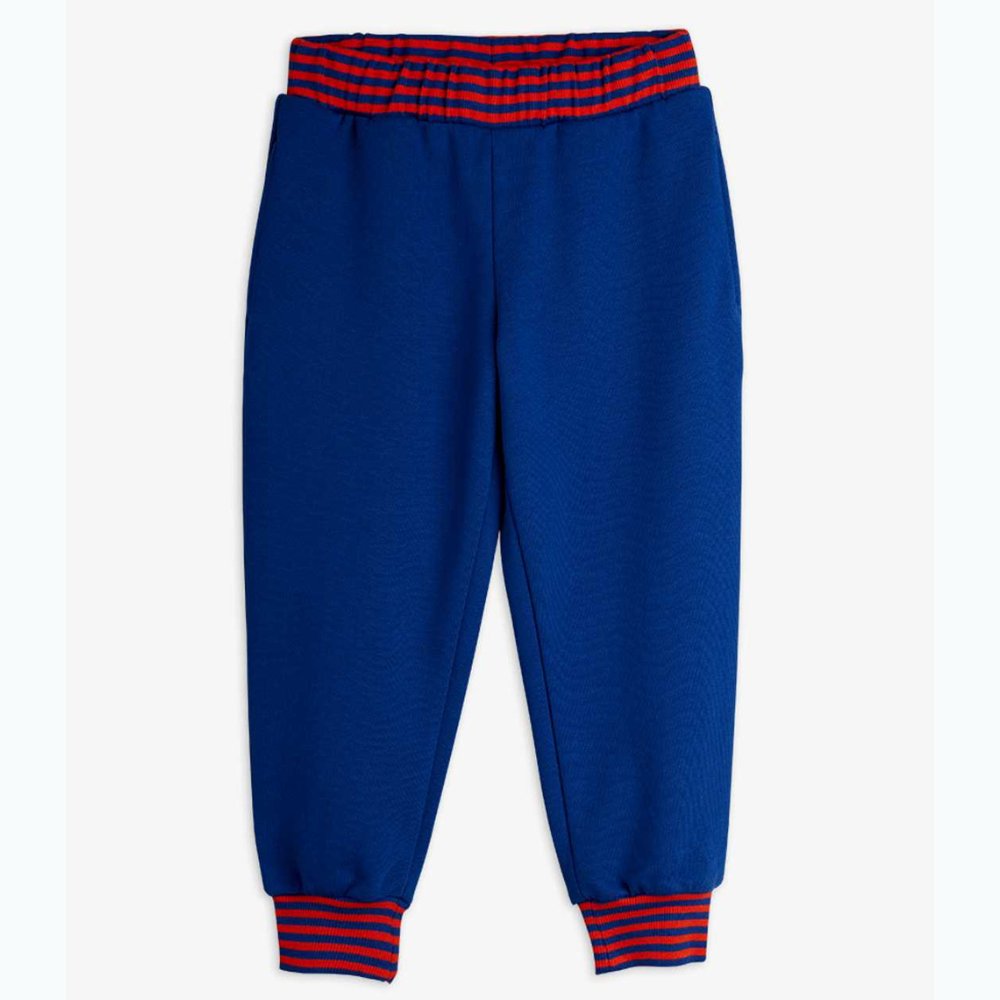 Mini Rodini dziecięce spodnie dresowe striped rib Blue