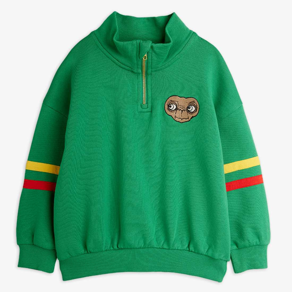 Mini Rodini dziecięca bluza z zamkiem E.T. Green
