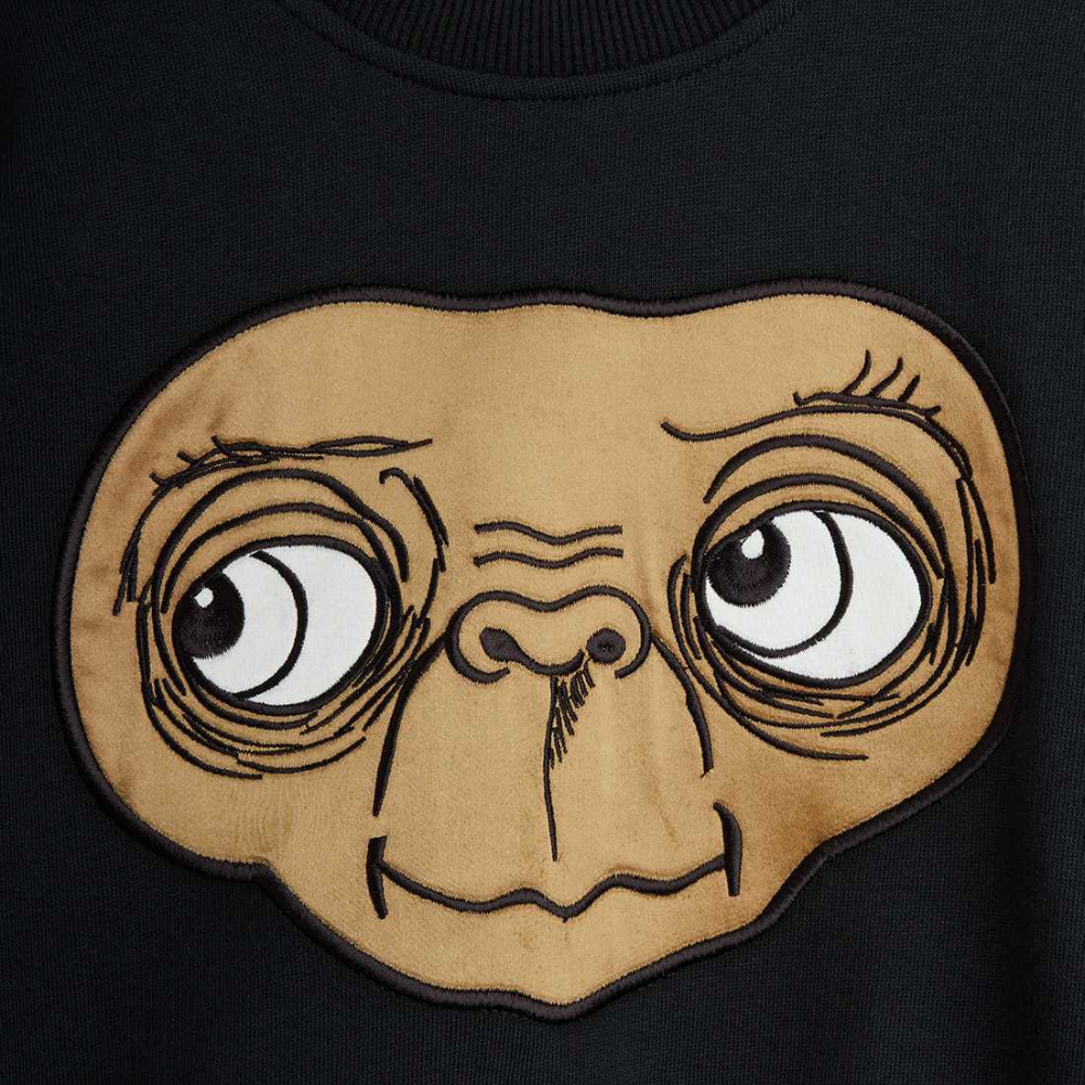 Mini Rodini bluza dziecięca z aplikacją E.T. Black