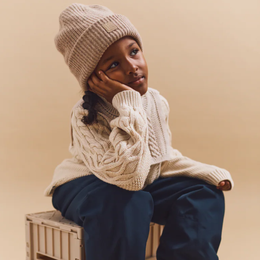 Liewood Ciepła czapka dziecięca typu Beanie Emilio / Oat