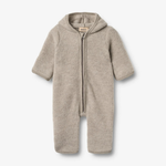 Wheat kombinezon dziecięcy z wełny merino Alta khaki melange