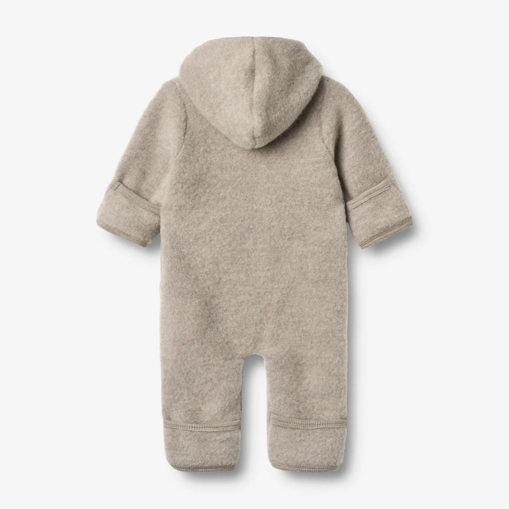 Wheat kombinezon dziecięcy z wełny merino Alta khaki melange