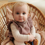 Wheat Body niemowlęce z długim rękawem z wełny merino Lucca eggshell melange