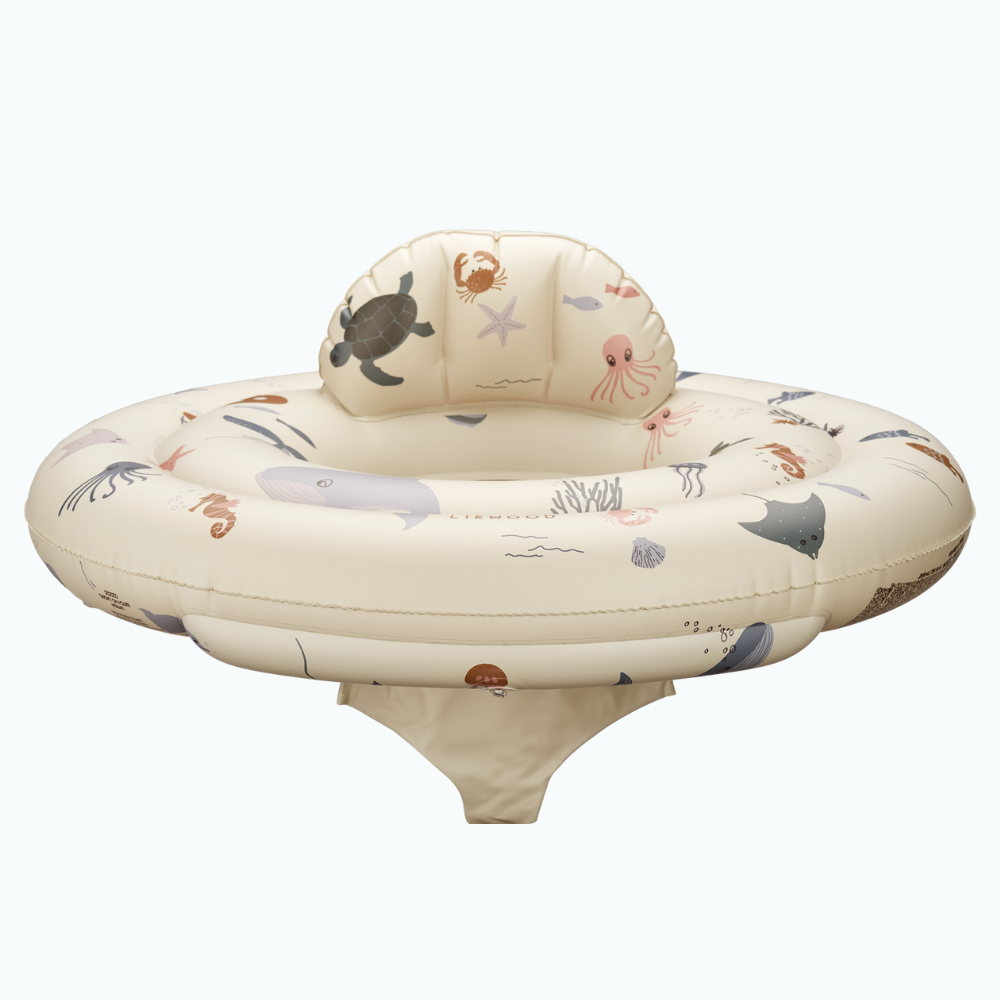 Liewood Koło do pływania dla dzieci z wbudowanym siedziskiem Sea creature / Sandy