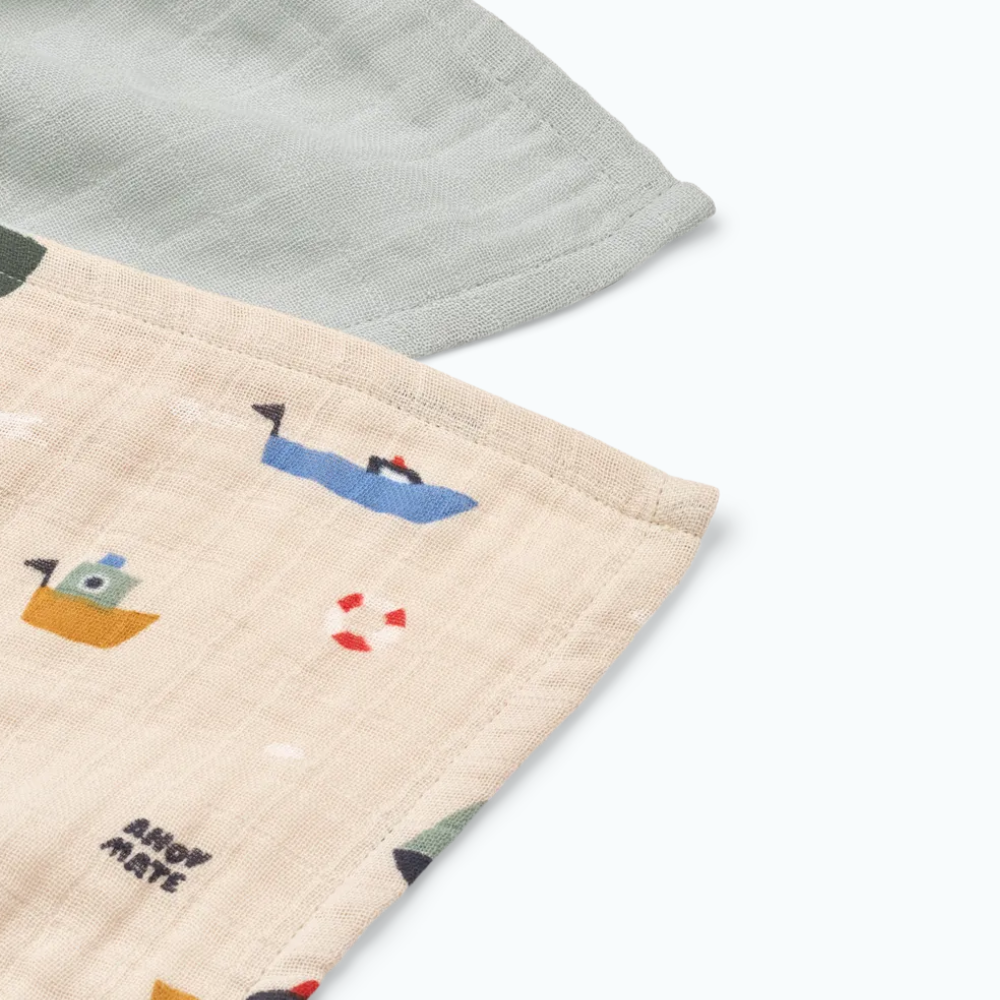 Liewood Pieluszki muślinowe 2-pak Lewis Sailing / Dove blue mix