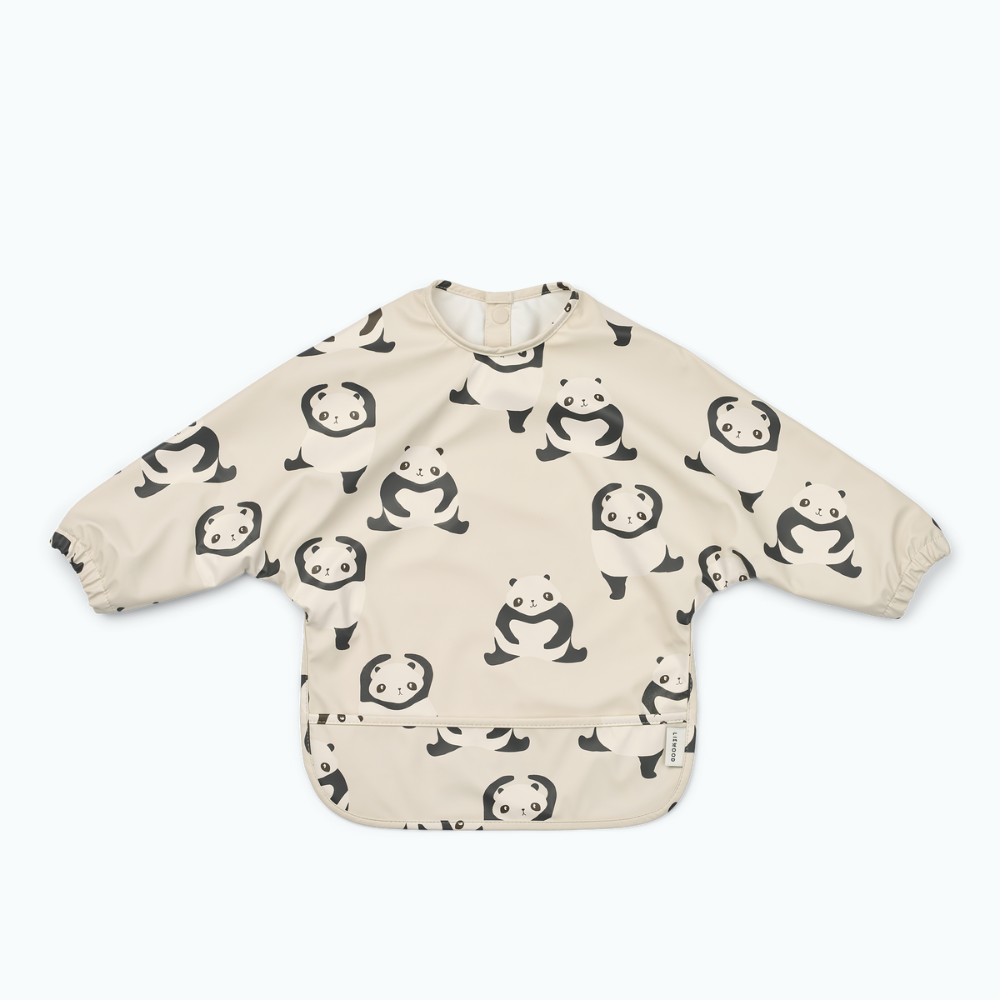 Liewood Śliniak z rękawkami i kieszonką Merle Panda / Sandy