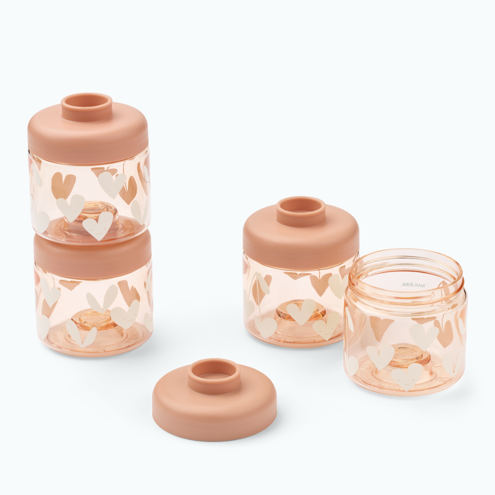 Liewood  pojemniki na przekąski Dominique Sweethearts / Pale tuscany 100ml 4-pak