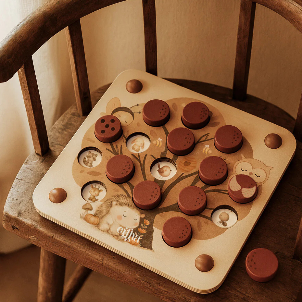 Mrs Ertha Pop & Peek edukacyjne puzzle drewniane