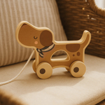Mrs Ertha Drewniany piesek na kółkach Poppy