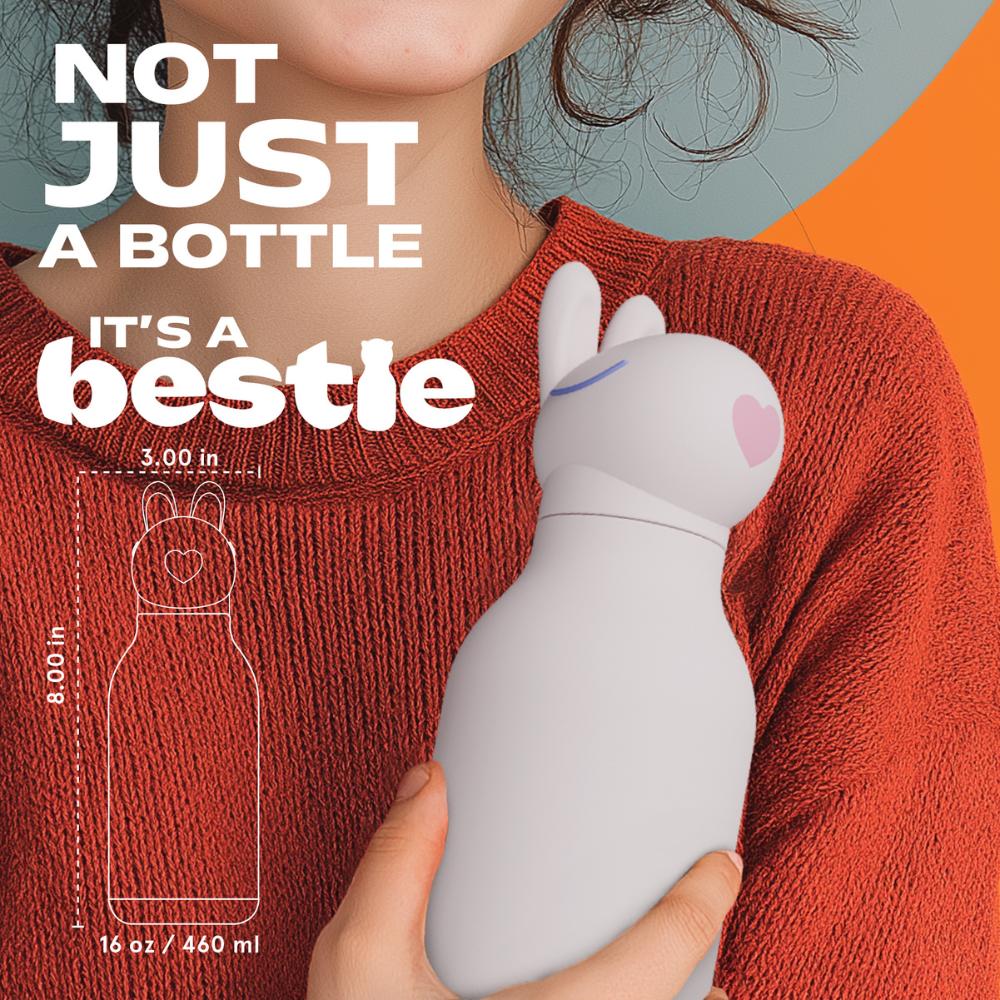 Asobu Butelka termiczna ze słomką Bestie – Królik 460 ml