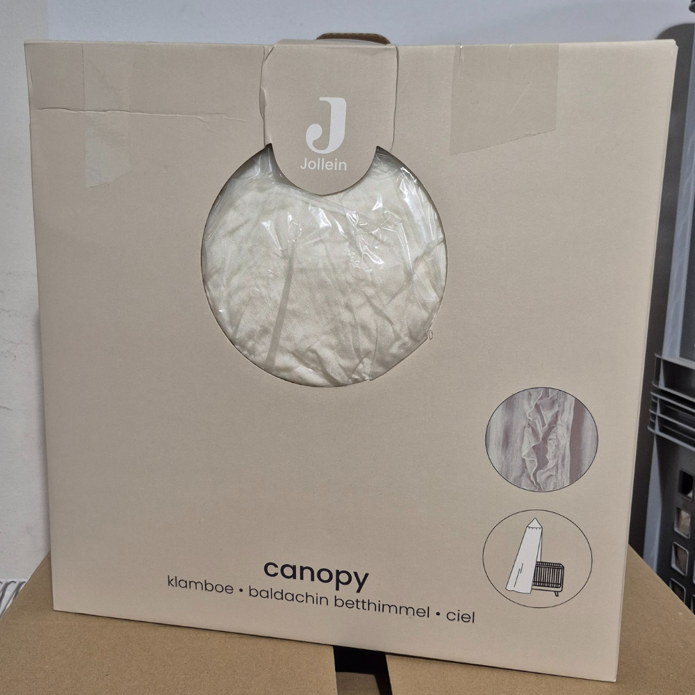 SKAZA Jollein Baldachim do łóżeczka dziecięcego i niemowlęcego Canopy 245cm Ruffle Ivory