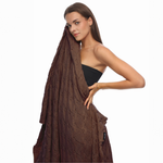 Lullalove Koc z wełny merino XL 180x120 cm Czekolada