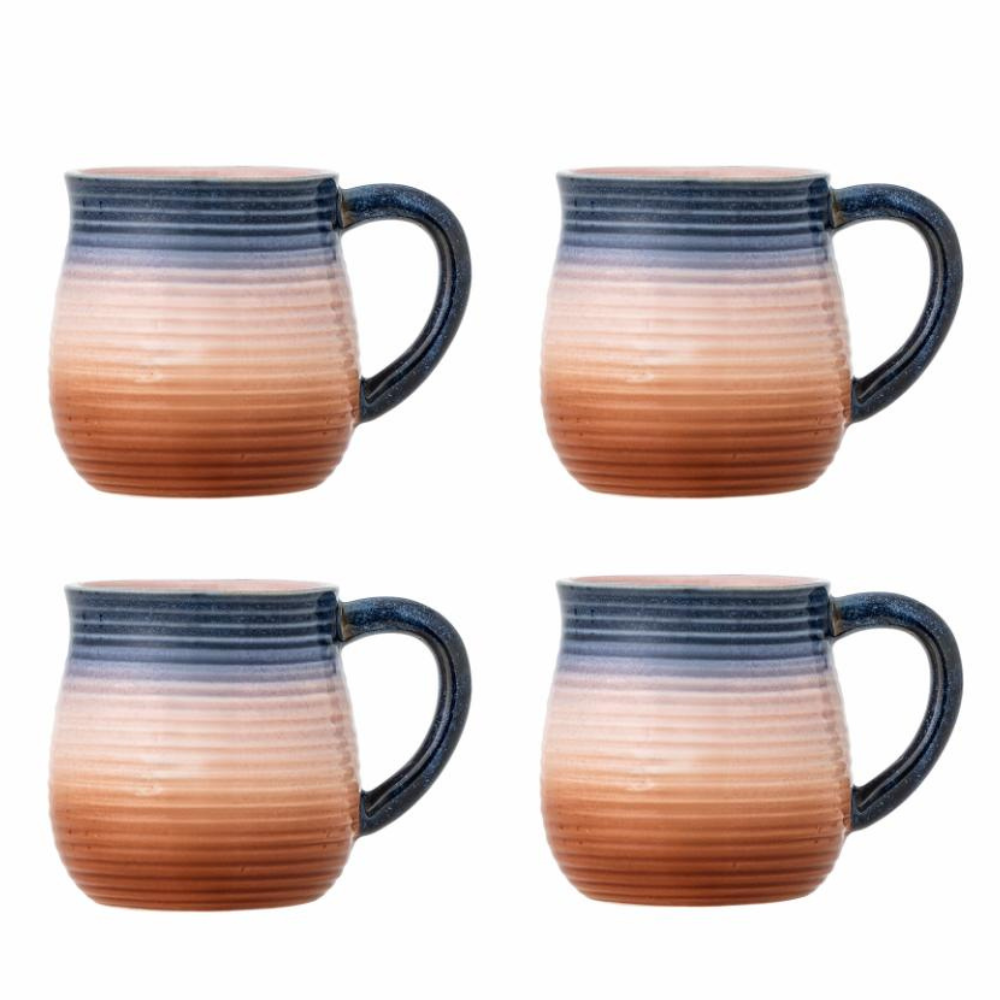 Bloomingville Zestaw kubków z kamionki Tatum Multi 4szt.