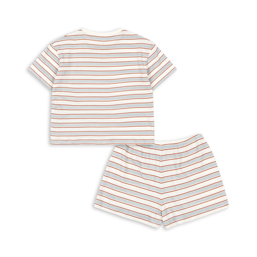 Konges Slojd bawełniany komplet dziecięcy koszulka i spodenki Famo Pearl Stripe