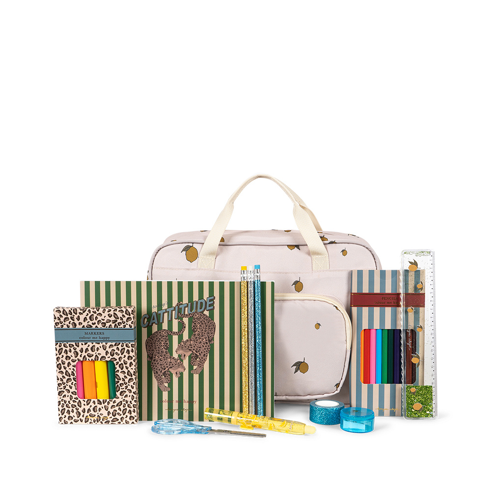 Konges Slojd Zestaw artystyczny z torbą Holiday Essentials Bag Lemon
