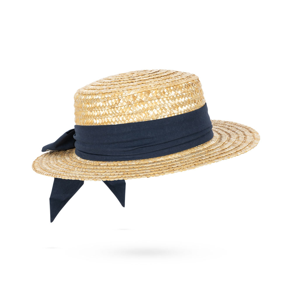 Konges Slojd Słomiany kapelusz z kokardą Allie Sailor Hat Navy blazer