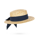 Konges Slojd Słomiany kapelusz z kokardą Allie Sailor Hat Navy blazer