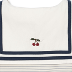 Konges Slojd Sukienka z bufiastymi rękawkami dla dziewczynki Allie Sailor GOTS Bleu Stripe