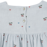 Konges Slojd Muślinowa sukienka dla dziewczynki Coco GOTS Cherry blue coeur