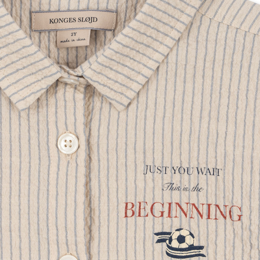 Konges Slojd koszula z krótkim rękawem dziecięca Elliot SS GOTS Tradewinds stripe